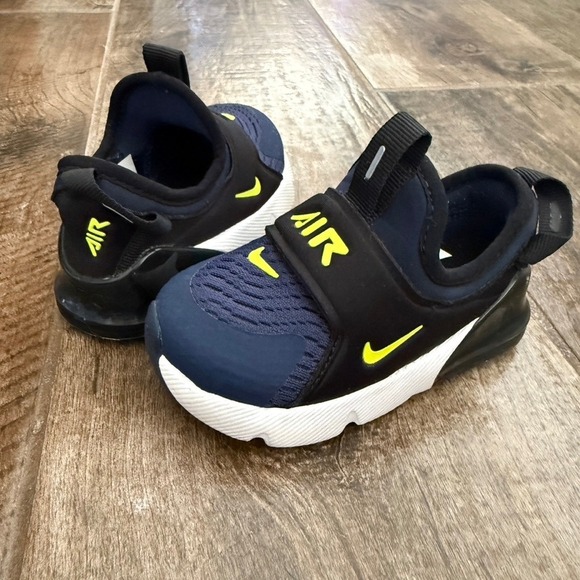 Nike Toddler Air Max 270 Extreme Slip-On Casual Sneakers, Navy Yellow,6C - Picture 1 of 10